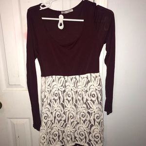 Maroon lacy dress